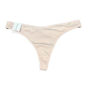 Calvin Klein Women's Size XL Panty Thong Tanga Ribbed Light Pink New With Tags